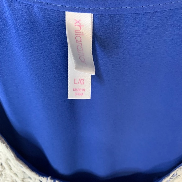 Beautiful Macrame, Chiffon and Lace Top. Women’s size L. Tank top. Boho EUC - Picture 3 of 6